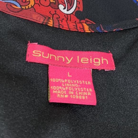 Vintage Sunny Leigh Top Women's Large Red Multicolor Boho Paisley Floral Shirt - Picture 4 of 7